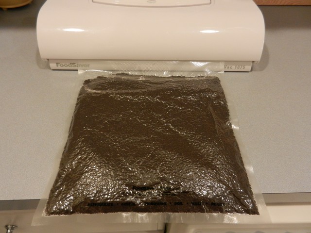 Coffee grounds, vacuum sealed
