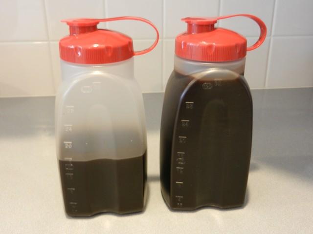 Cold brewed coffee concentrate, storage containers