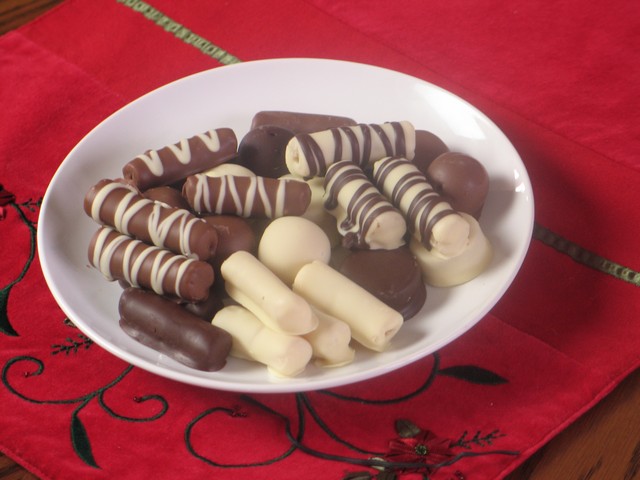 Marzipan chocolate Christmas treats