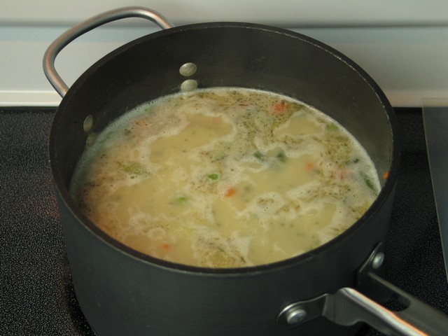 Turkey noodle soup, finished cooking