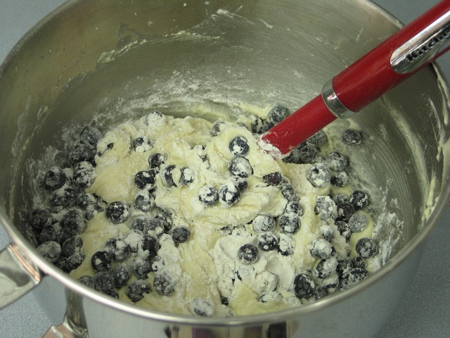 Blueberry cream cheese coffee cake batter