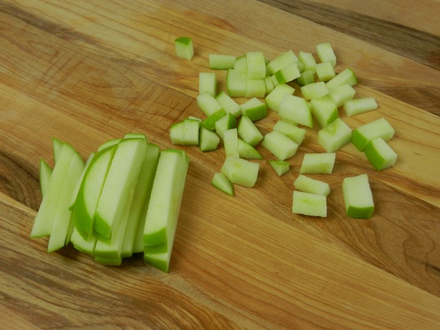 Cutting apples into pieces