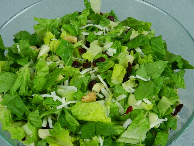 Romaine cashew craisin salad