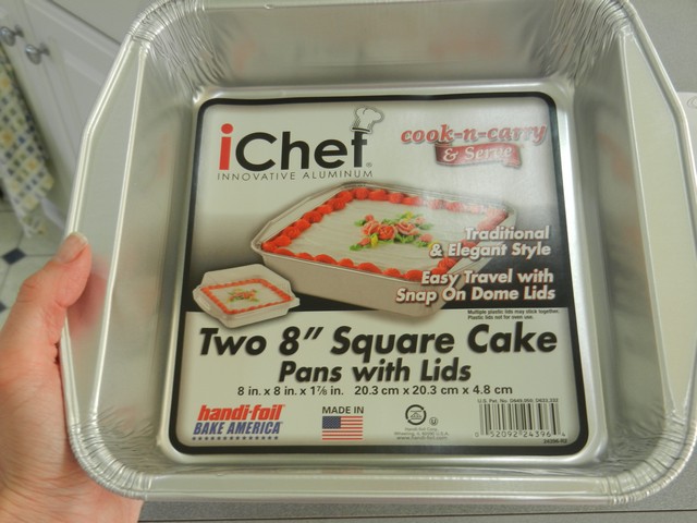 Handi-foil iChef Cook-N-Carry & Serve Cake Pans with Lids Square 8