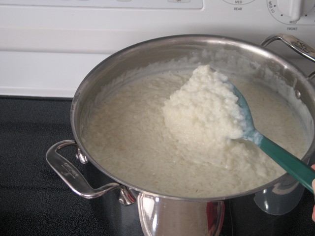 Rice pudding cooking