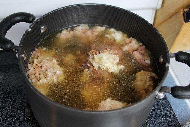 Making ham bone stock