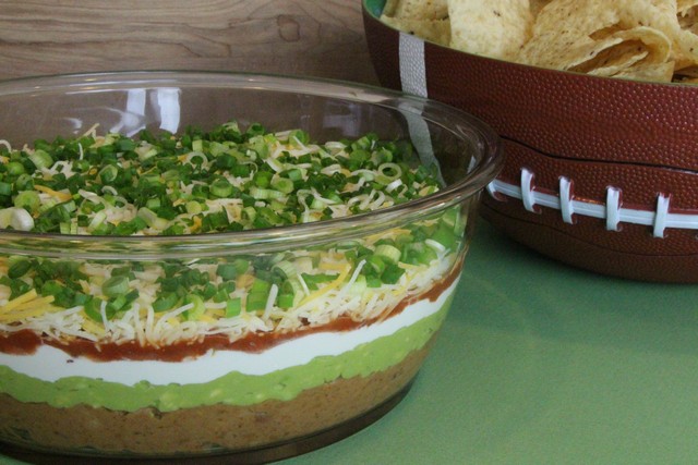 Super Bowl Appetizer, Six Layer Mexican Guacamole Dip