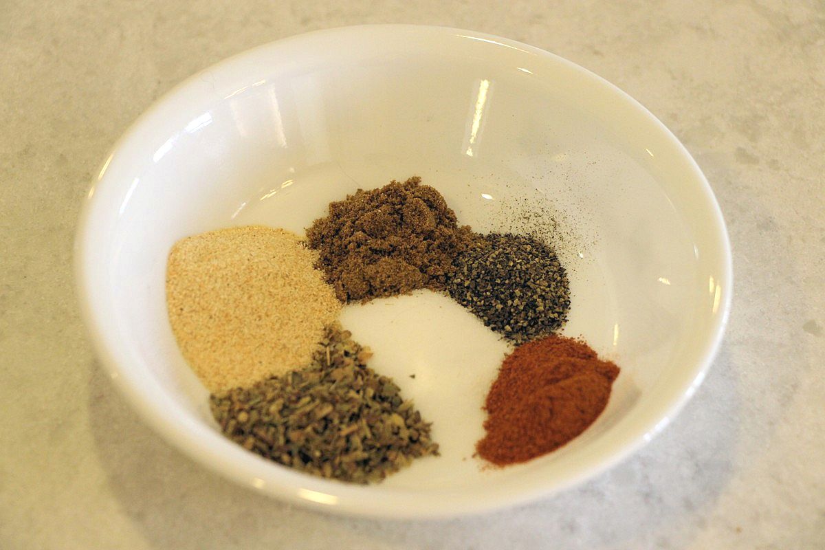 Mixing spices for homemade white chicken chili. Awesome recipe!
