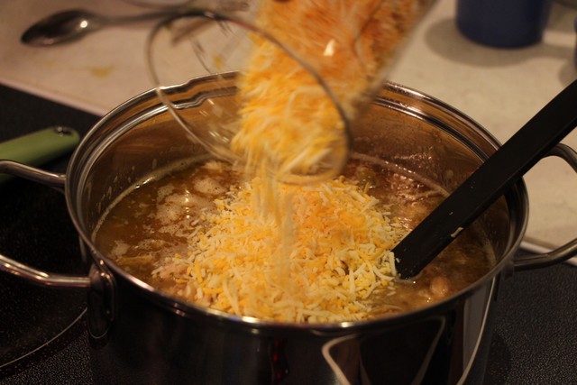 White Chili, adding cheese