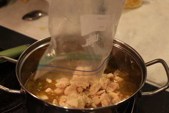 White Chili, adding chicken