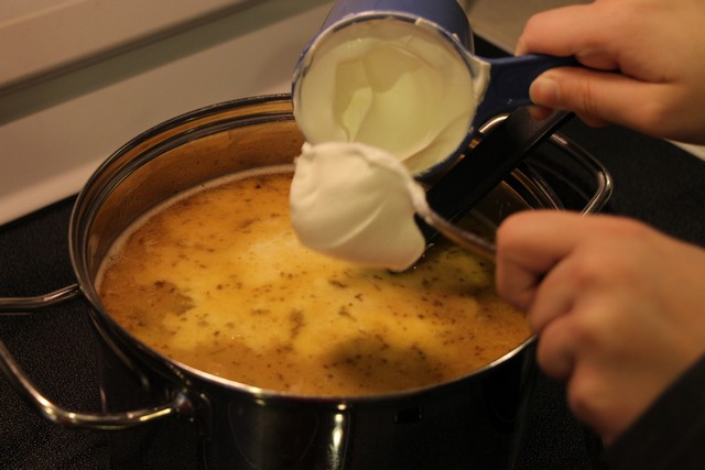 White Chili, adding sour cream