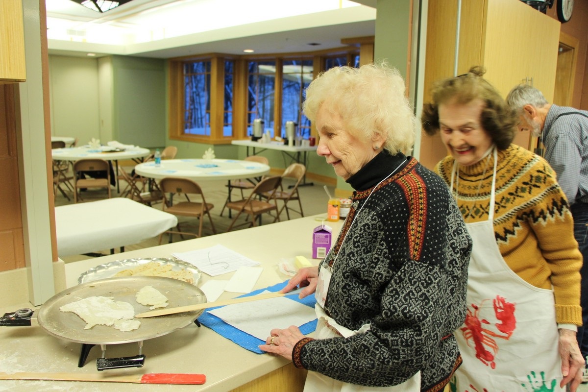 Baking lefse and having fun