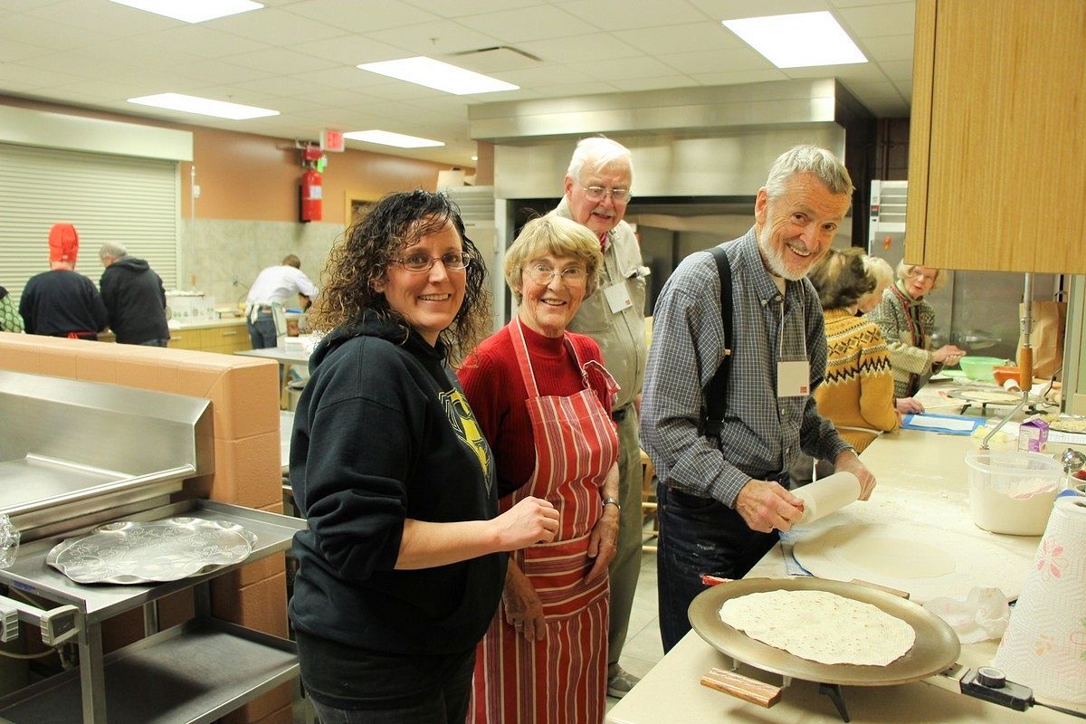 Lefse baking, having fun