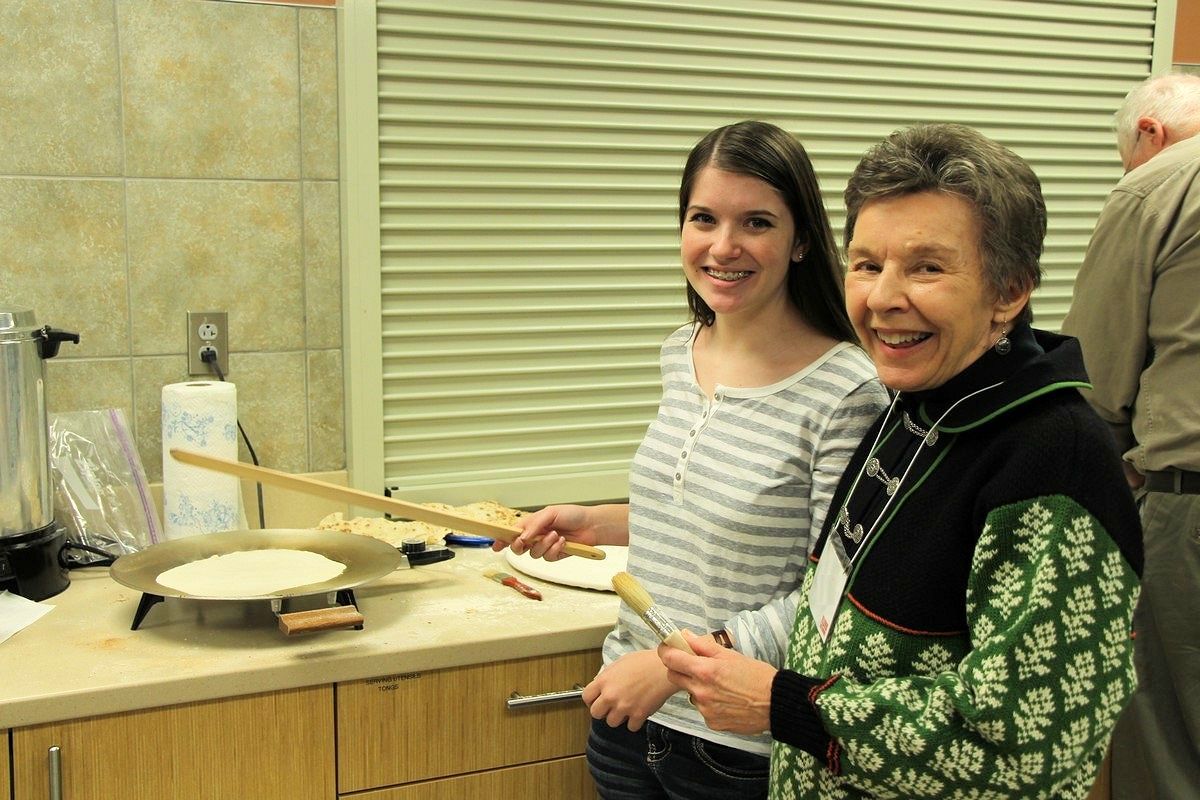 Lefse baking in progress