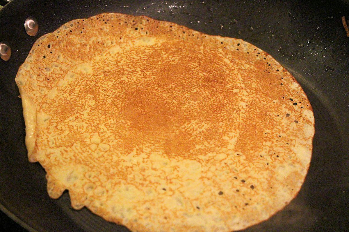 Norwegian pancake fried without butter