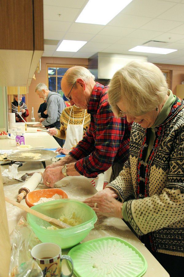 Rolling lefse dough until thin