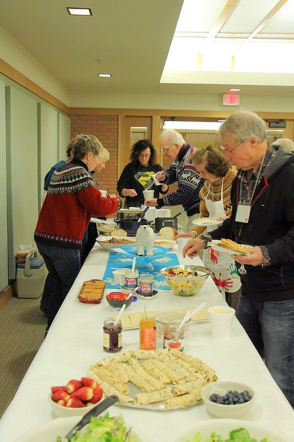 Serving lefse, ready to eat