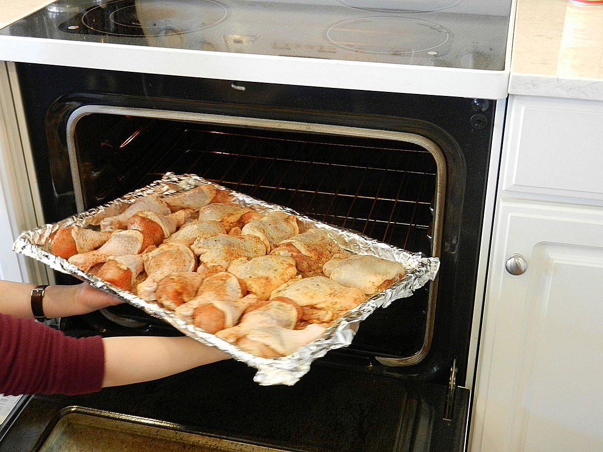 Baking chicken, using homemade spice mix recipe. Making your own rub is so much cheaper than mixes from the store. And no MSG!