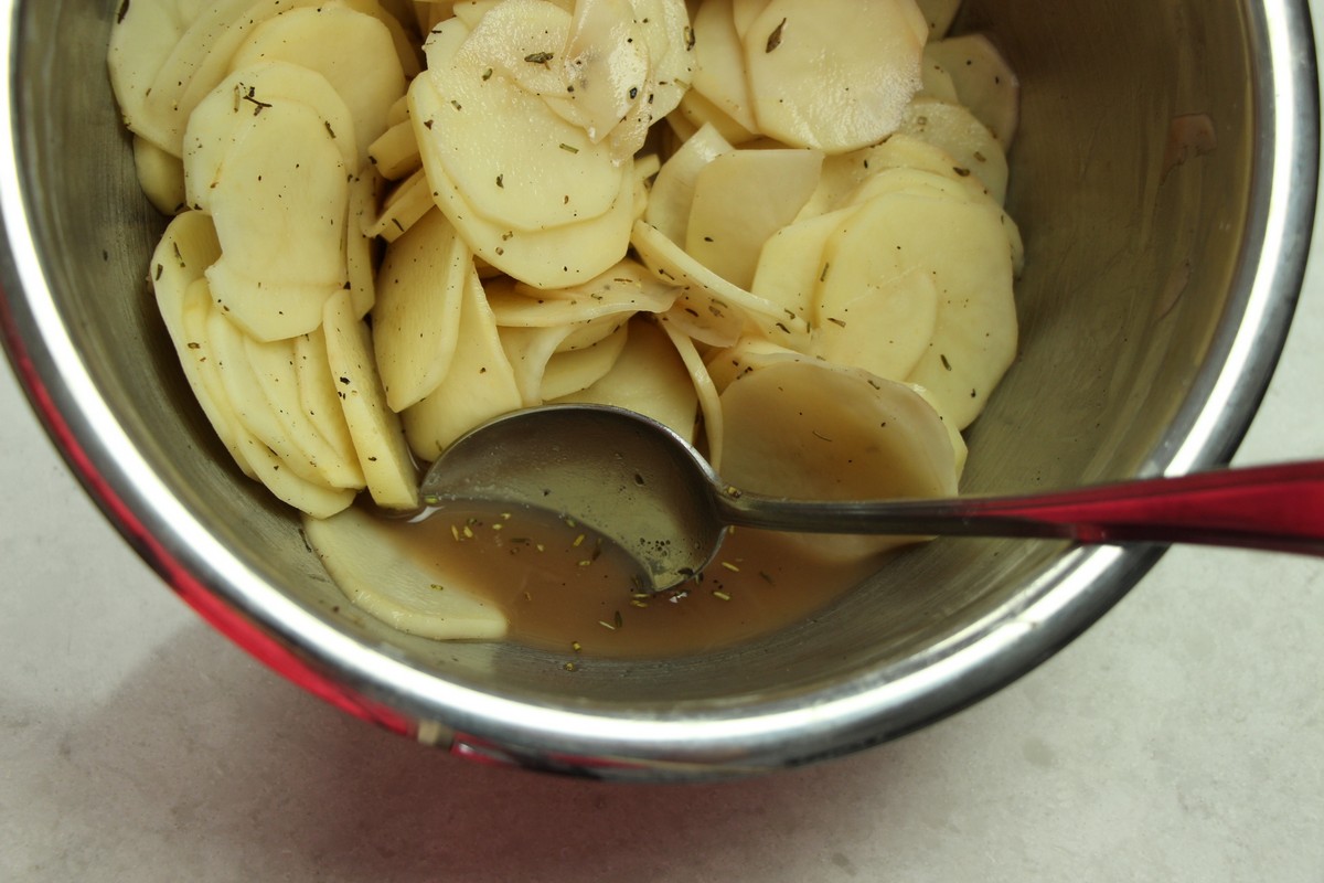 Liquid from salted, sliced potatoes