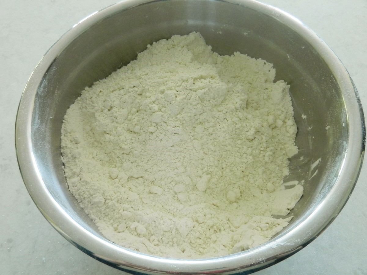 Cold butter cut into flour. Making soft, flavorful flour tortillas. Recipe and pictures.