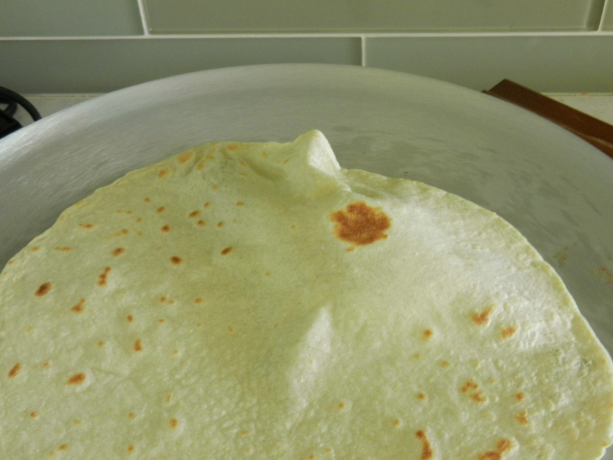 Making soft, homemade flour tortillas. Picture recipe