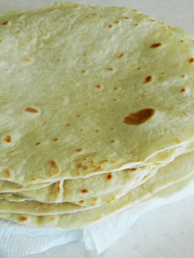 Homemade Flour Tortillas Made with Butter