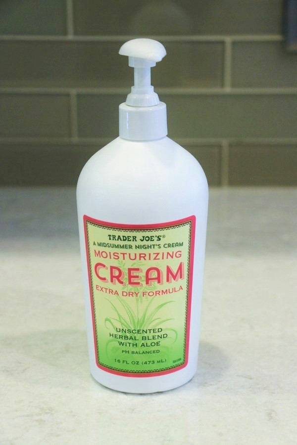 A look at ingredients and safety in soaps and lotions at Trader Joe's. Moisturizing Cream Extra Dry Formula.