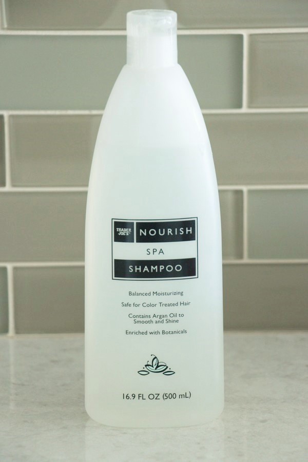 A look at ingredients and safety in soaps and lotions at Trader Joe's. Nourish Spa Shampoo.