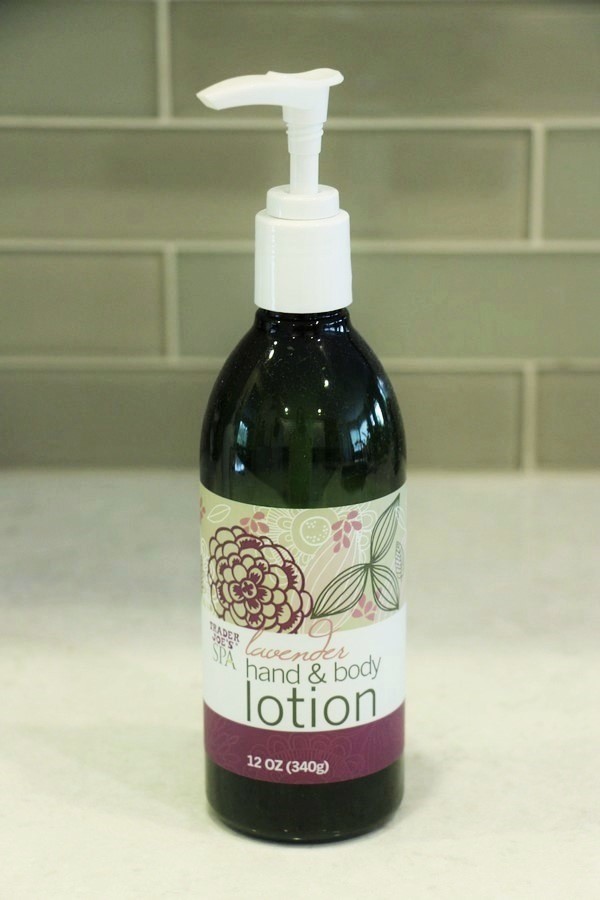 A look at ingredients and safety in soaps and lotions at Trader Joe's. Spa Lavender Hand and Body Lotion.