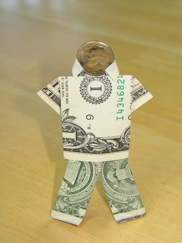 Paper Money Origami With American Dollar Bills Shirt Tie