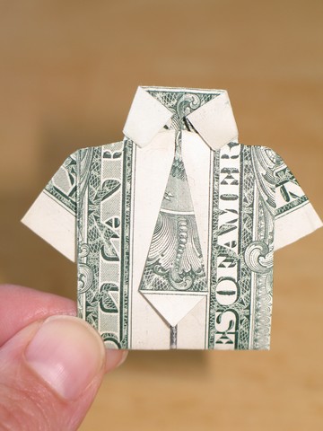 Paper Money Origami With American Dollar Bills Shirt Tie